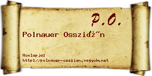 Polnauer Osszián névjegykártya